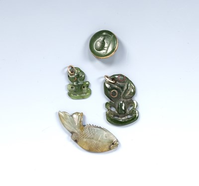 Lot 346 - Maori small jade Hei-tiki New Zealand. with...