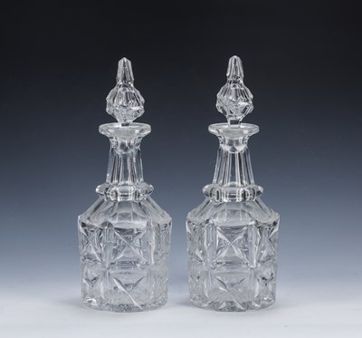 Lot 348 - Pair of cut glass decanters 19th Century, with...