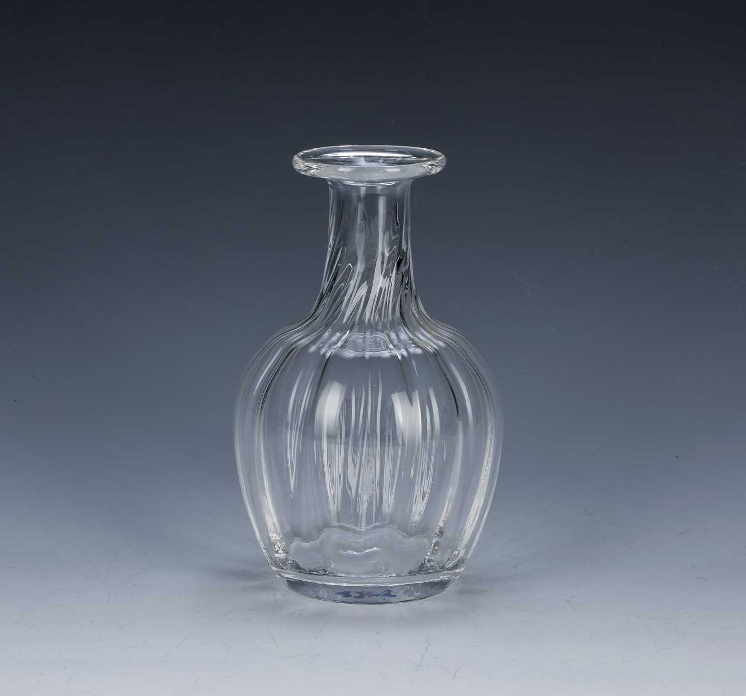 Lot 380 - Glass fluted carafe Italian, with etched mark,...