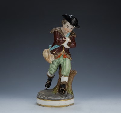 Lot 392 - Derby porcelain model of a skater mark used...