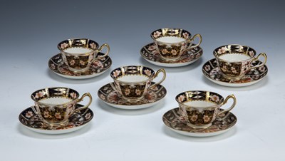 Lot 394 - Set of six Royal Crown Derby coffee cups and...