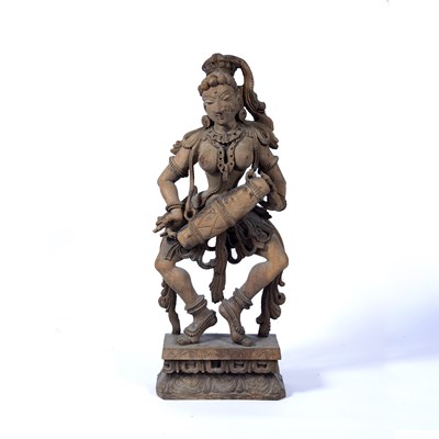 Lot 69 - Carved hardwood figure of Shiva Indian, 20th...