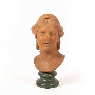 Lot 146 - A terracotta female bust after the antique,...