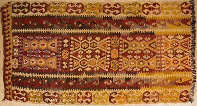 Lot 191 - Anatolian Kelim polychrome rug with...