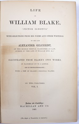 Lot 623 - Gilchrist (Alexander). ‘Life of William Blake,...