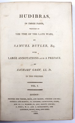 Lot 625 - Butler (Samuel). ‘Hudibras in Three Parts...