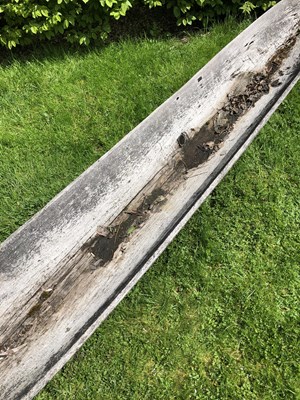 Lot 685 - An antique dugout canoe, with two paddles,...
