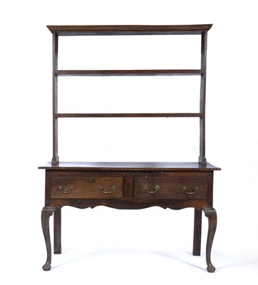 Lot 115 - Oak dresser 19th Century, with open shelf rack...