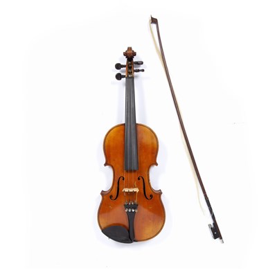 Lot 426 - Violin by La Fleur 19th Century, with paper...