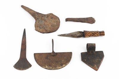 Lot 360 - An old Tsongan axe head; a Batonga knife; and...