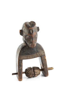 Lot 370A - A Senufo heddle pulley figure with head finial,...