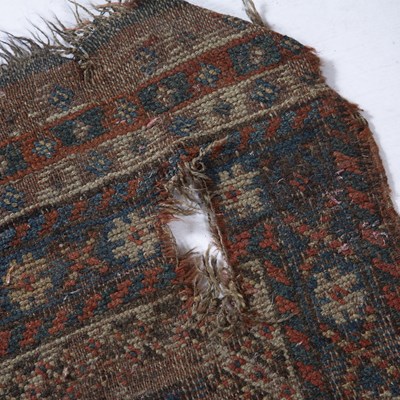 Lot 184 - Caucasian blue ground rug with central panel...