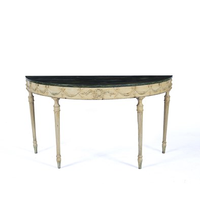 Lot 92 - Demi-lune painted hall table 19th Century,...