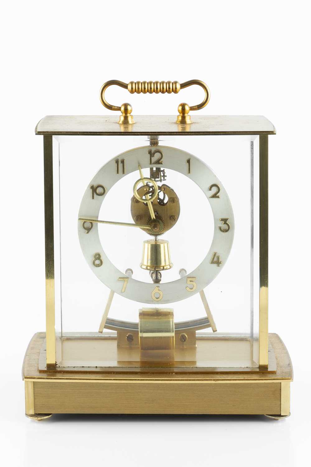 Lot 134 - A Kundo electro-magnetic skeleton mantel clock,...