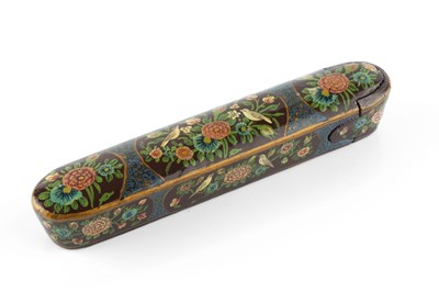 Lot 137 - An antique Persian pen box, with rounded ends...