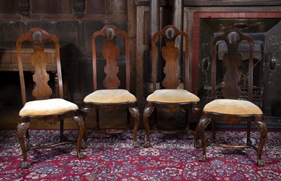 Lot 2 - A set of four 18th century and later mahogany...