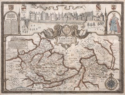 Lot 31 - JOHN SPEED: A map of Berkshire, engraving,...