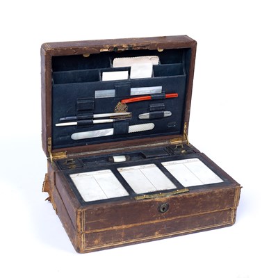 Lot 35 - A Victorian leather dispatch and writing case,...