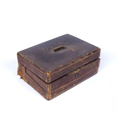 Lot 35 - A Victorian leather dispatch and writing case,...
