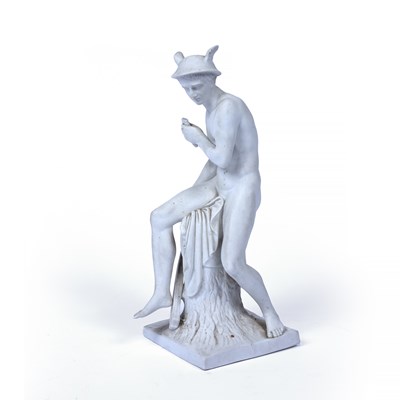 Lot 36 - A 19th century parian figure of Mercury,...