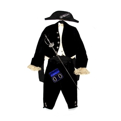 Lot 40 - A 19th blue velvet dress uniform, with jacket,...