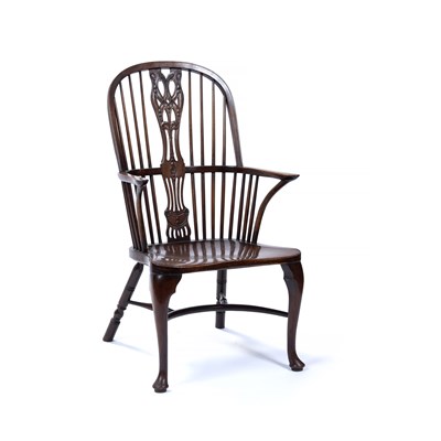 Lot 162 - A 19th century mahogany Windsor armchair, the...