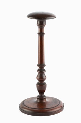 Lot 144 - A mahogany wig stand, the rounded top on...