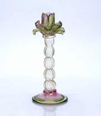 Lot 434 - Contemporary glass candlestick in the form of...