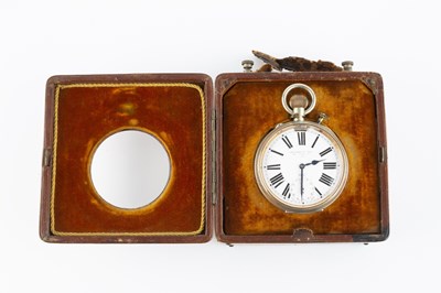 Lot 193 - A Night Watchman's watch with white enamel...