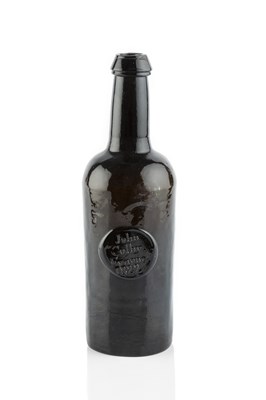 Lot 88 - A Welsh sealed and dated wine bottle, squat...