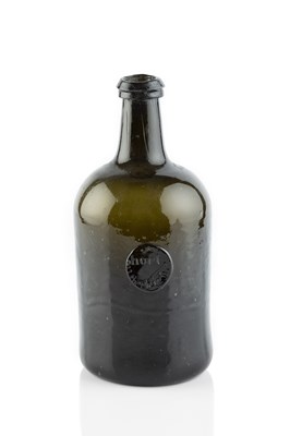 Lot 96 - A sealed wine bottle, squat cylinder, seal...