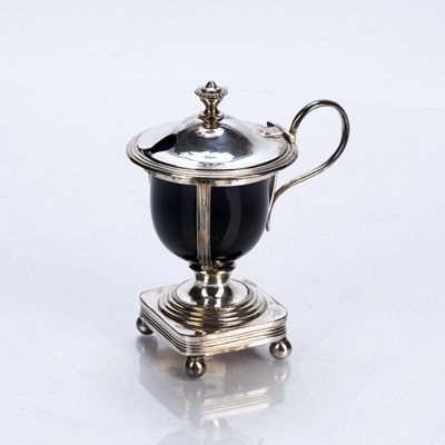 Lot 494 - Arts and Crafts style silver mustard pot, with...