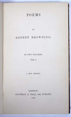 Lot 493 - Browning (Robert) 'Poems' and Men & Women. A...