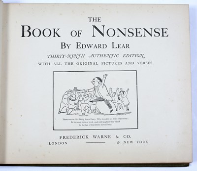 Lot 510 - Lear (Edward) 'The Book of Nonsense'....