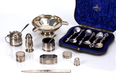 Lot 506 - Collection of silver items consisting of:...