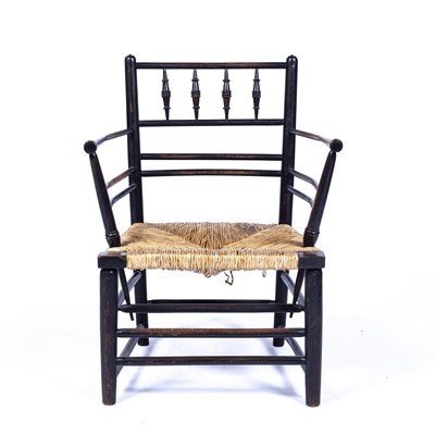 Lot 75 - In the manner of Morris & Co 'Sussex' chair,...