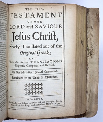 Lot 534 - A King James Bible. John Bill and Christopher...