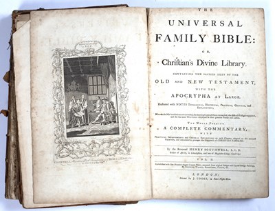 Lot 535 - The Universal Family Bible with commentary by...