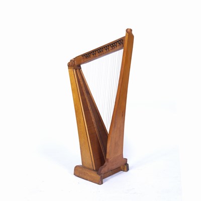 Lot 40 - 20th Century handmade harp oak, with carved...