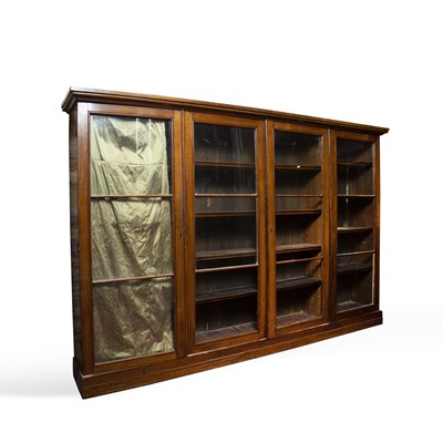 Lot 184 - A 19th century mahogany bookcase cabinet with...