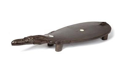 Lot 313 - Oceanic art interest, a carved wood flat stool...