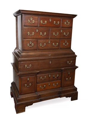 Lot 176 - A mid 18th century mahogany estate chest on...