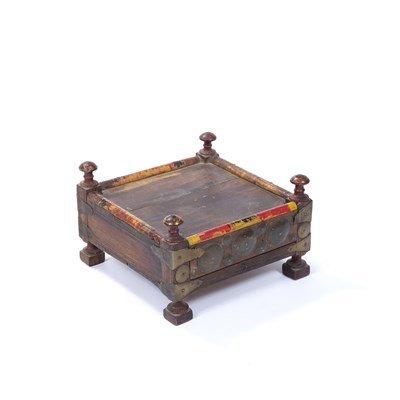 Lot 215 - A Middle Eastern low tea table, of square form,...