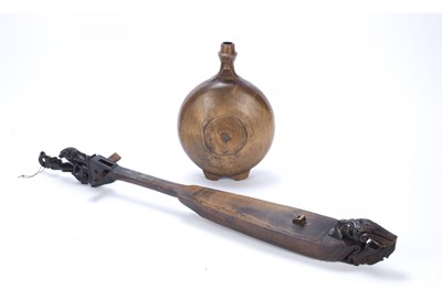 Lot 326 - An Indonesian lute, carved wood of boat shape...