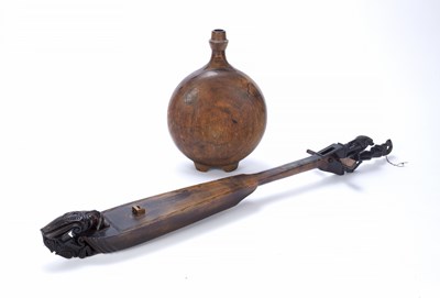 Lot 326 - An Indonesian lute, carved wood of boat shape...