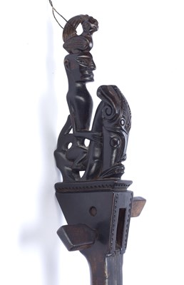 Lot 326 - An Indonesian lute, carved wood of boat shape...