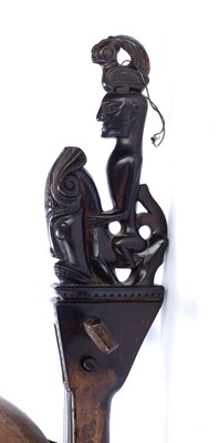 Lot 326 - An Indonesian lute, carved wood of boat shape...