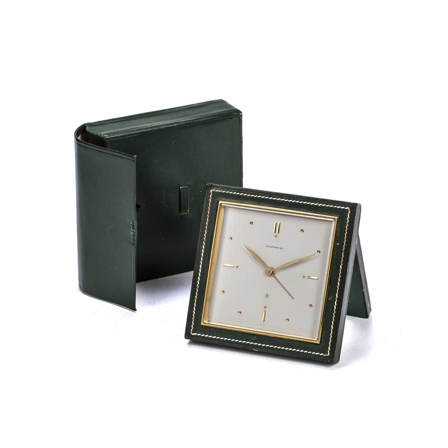 Lot 228 - A Vintage Swiss Luxor travel alarm clock, with...