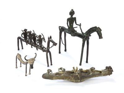 Lot 333 - A group of four cast metal sculptures of the...