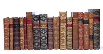 Lot 581 - A group of 17 Antiquarian titles with tooled...